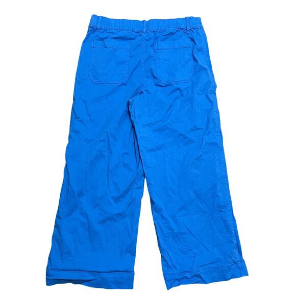 Sonoma Women's 14 Blue High Rise Wide Leg Cropped Chino Patch Pockets Pants - Picture 5 of 5